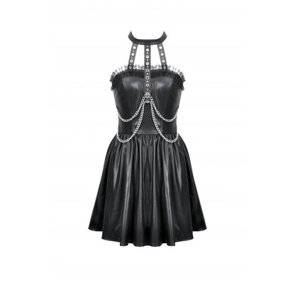 Dark in Love Valentina Red Velvet Mesh Panel Goth Dress