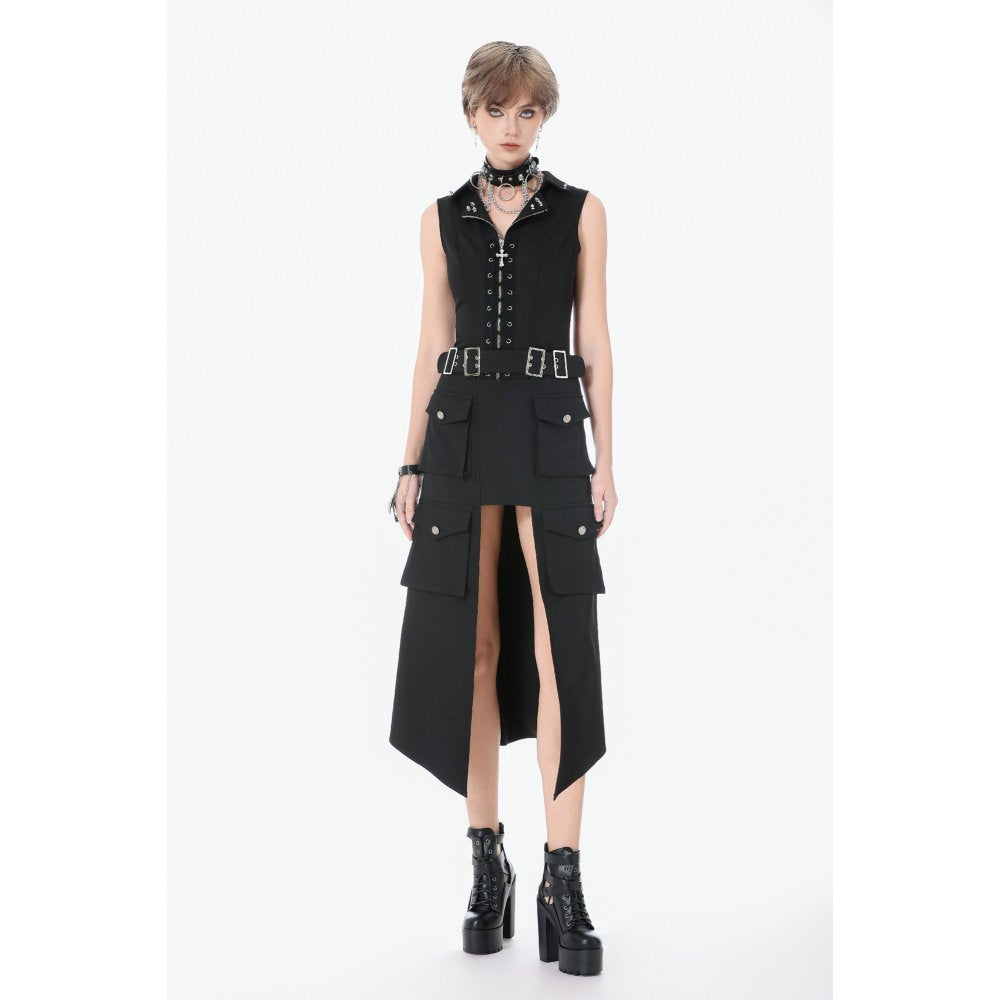 Dark in Love Punk Studded Lace Up Corset Vest