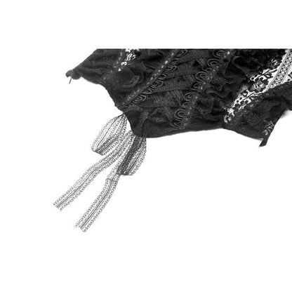 Dark in Love Ophelia Lace Off-Shoulder Gothic Bodysuit in Black