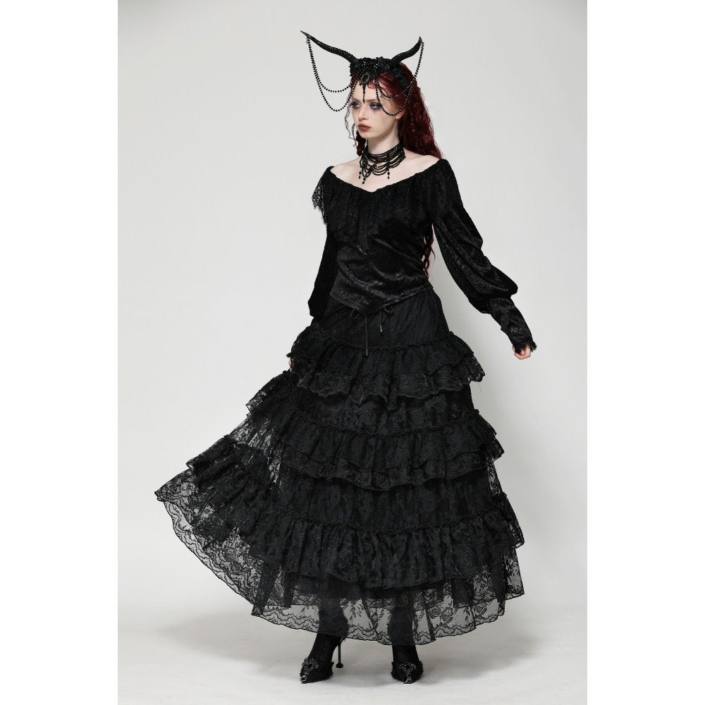 Dark in Love Cressida Gothic Princess Layered Cake Skirt - Kate's Clothing