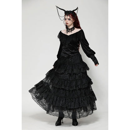 Dark in Love Cressida Gothic Princess Layered Cake Skirt - Kate's Clothing