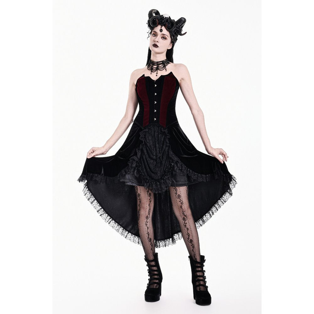 Dark in Love Crimson Vampiric Velvet Corset Top