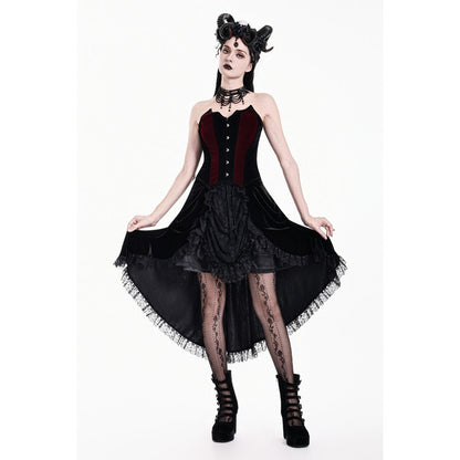 Dark in Love Crimson Vampiric Velvet Corset Top