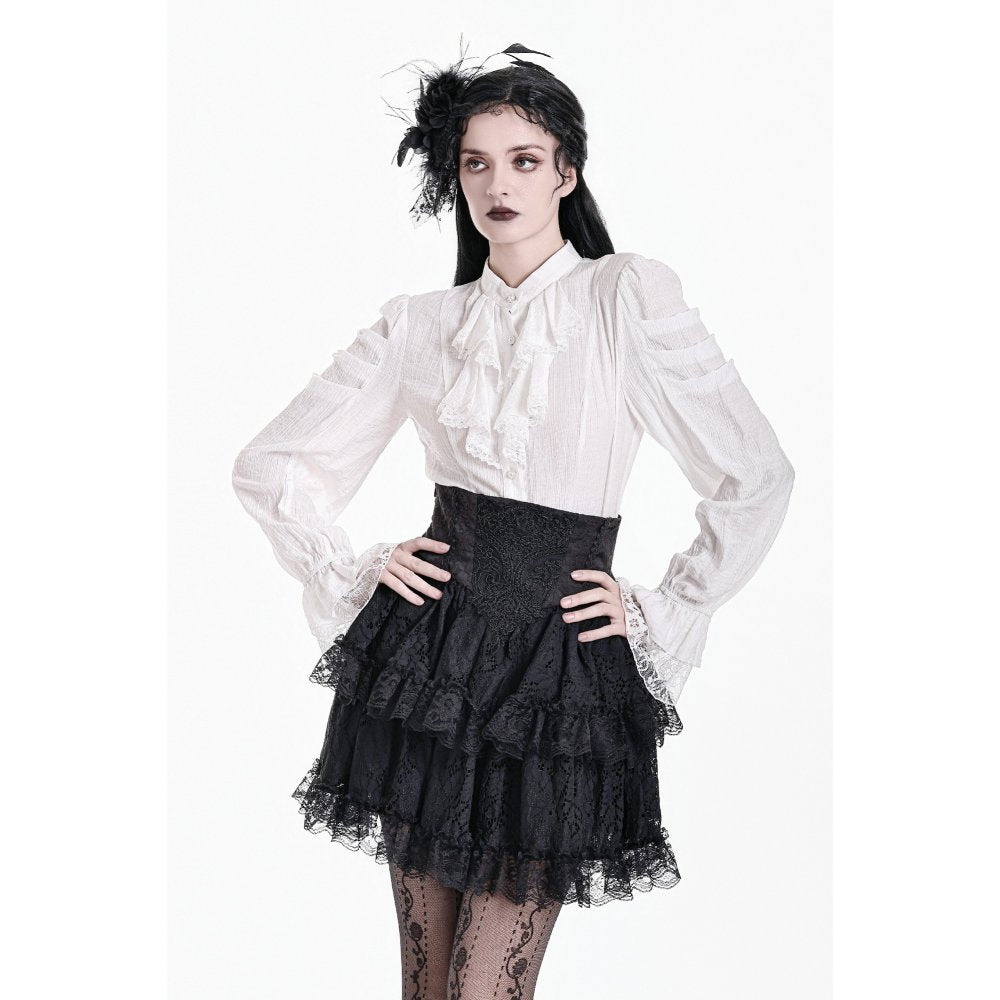 Dark in Love Gaslight Requiem Tiered Lace Skirt