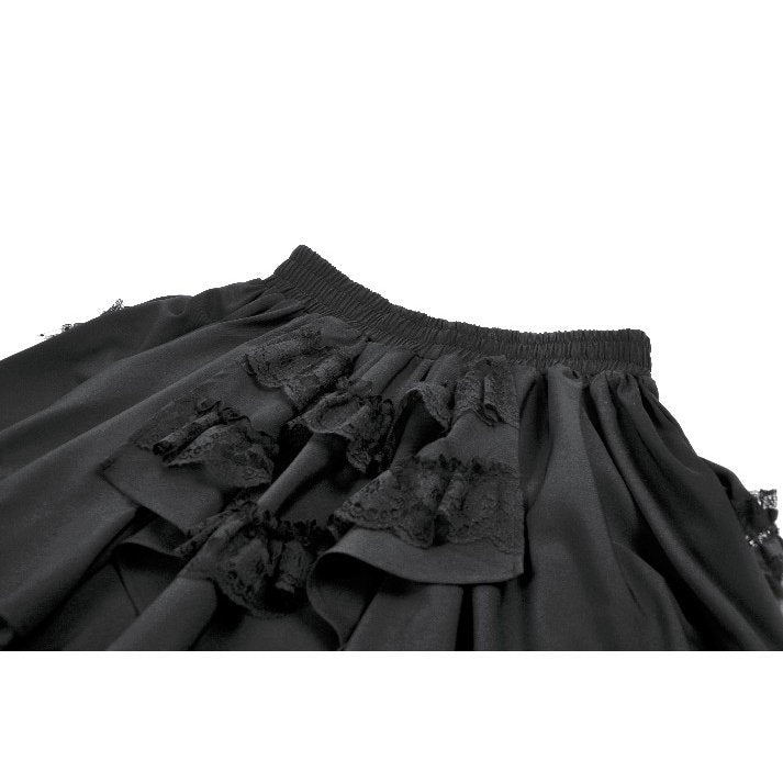 Dark In Love Beatrix Goth Satin Ruffled Overskirt