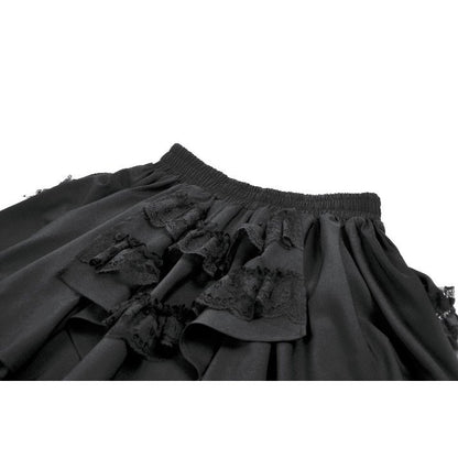 Dark In Love Beatrix Goth Satin Ruffled Overskirt