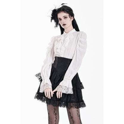 Dark in Love Gaslight Requiem Tiered Lace Skirt