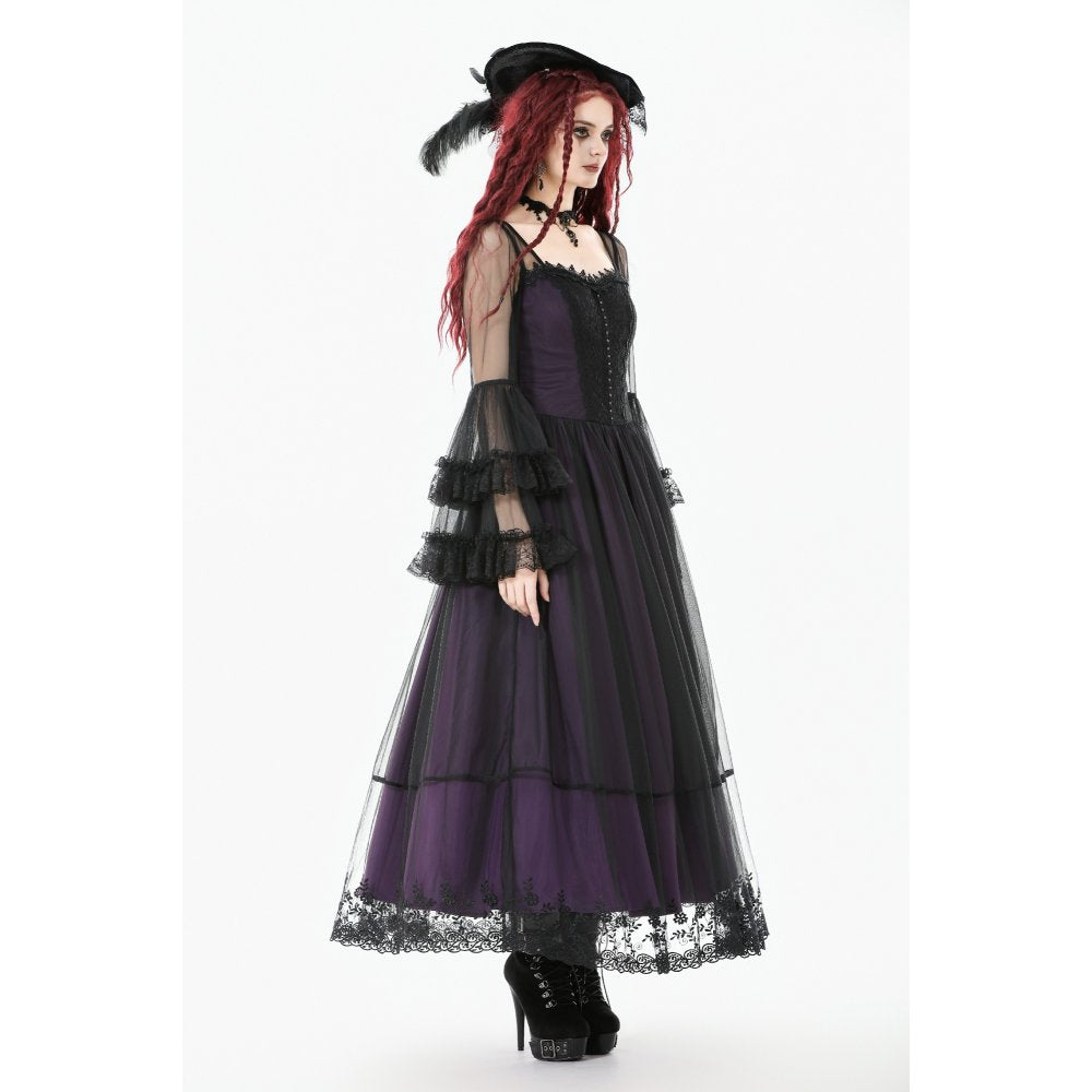 Dark in Love Lilith Bell Sleeve Gothic Maxi Dress