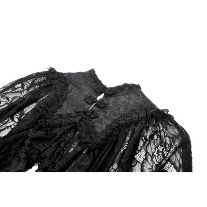 Dark in Love Zuri Vintage Lace Cape with Flowing Sleeves - Kate's Clothing