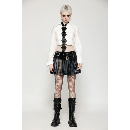 Dark in Love Kaia Skeleton Punk Leather Bow Tie - Kate's Clothing