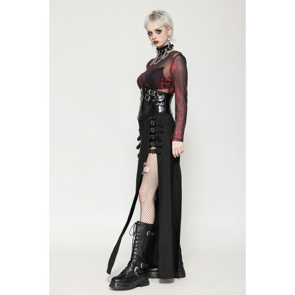Dark in Lia Punk Love Patent Leather Waist Corset with Metal Accents - Kate's Clothing