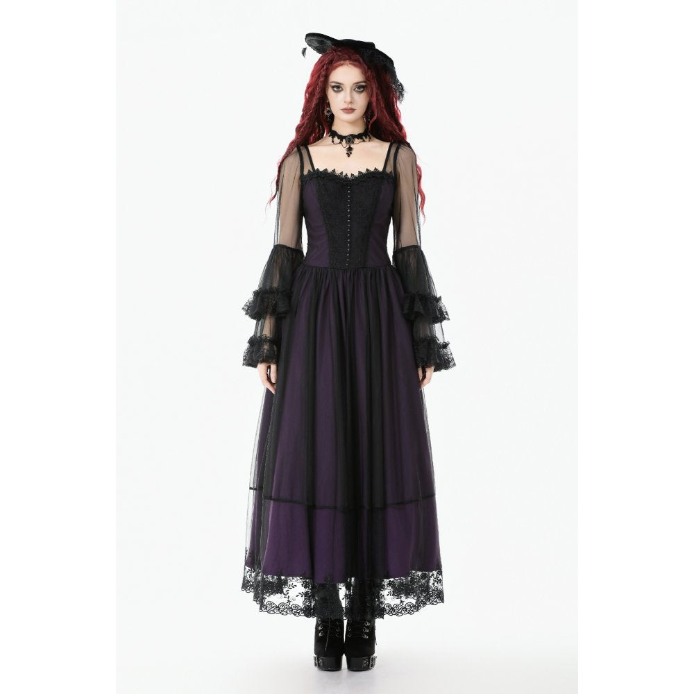 Dark in Love Lilith Bell Sleeve Gothic Maxi Dress