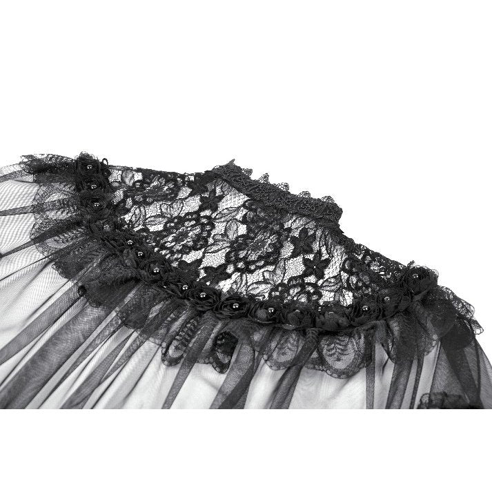 Dark in Love Morwenna Gothic Lace Ruffle Capelet