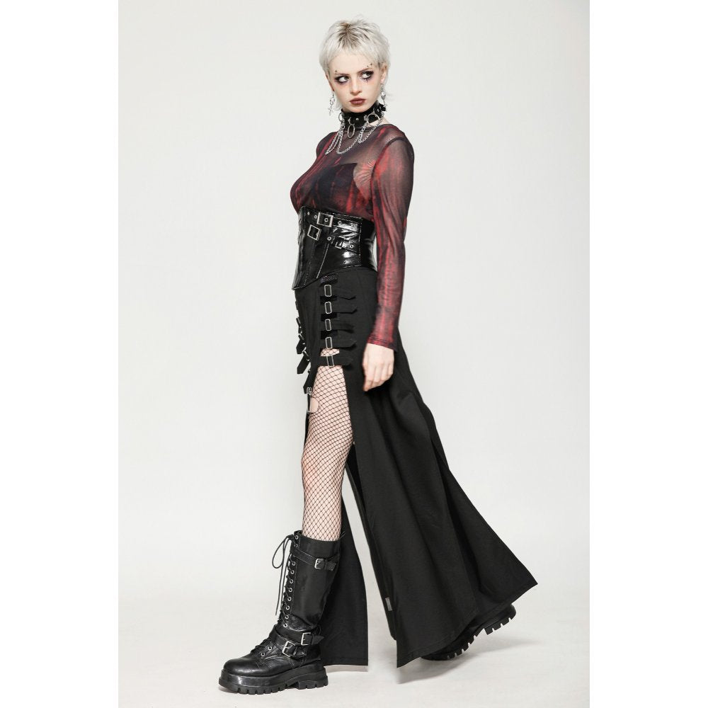 Dark in Lia Punk Love Patent Leather Waist Corset with Metal Accents - Kate's Clothing