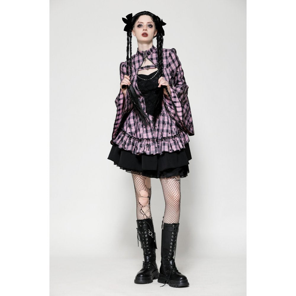 Dark in Love Ellery Big Pink Butterfly Doll Bell-Sleeve Dress