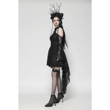 Dark in Love Gem Gothic Vine Lace Tail Dress