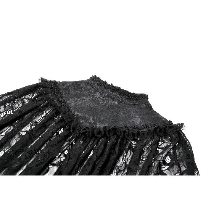 Dark in Love Zuri Vintage Lace Cape with Flowing Sleeves - Kate's Clothing