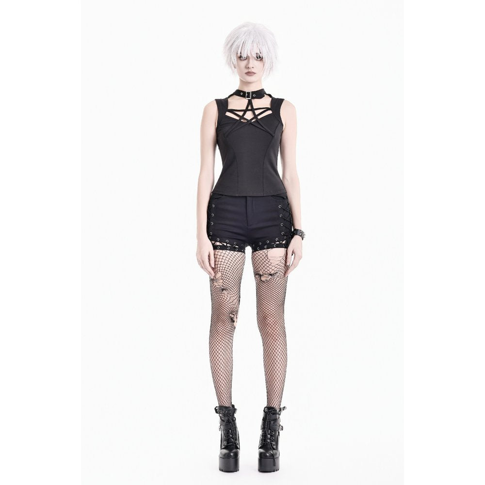 Dark in Love Side-Laced Eyelet Hotpants Shorts