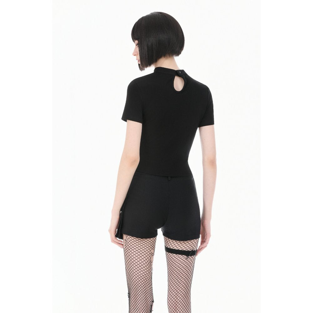 Dark in Love Spiderweb Mesh Short Sleeve Top