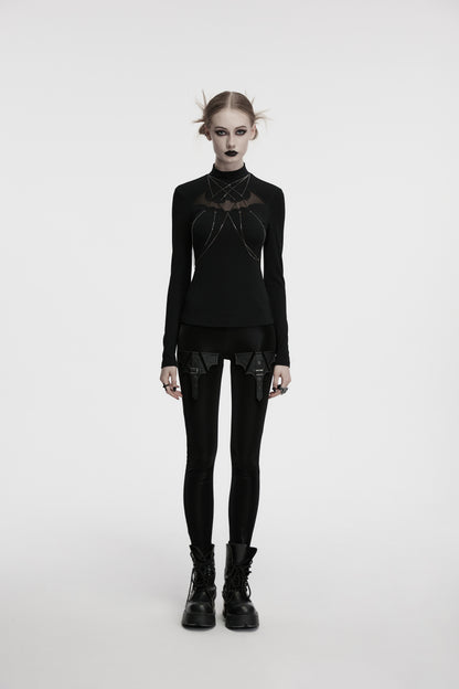 Punk Rave Morrigan Bat Chain Goth Top In Black