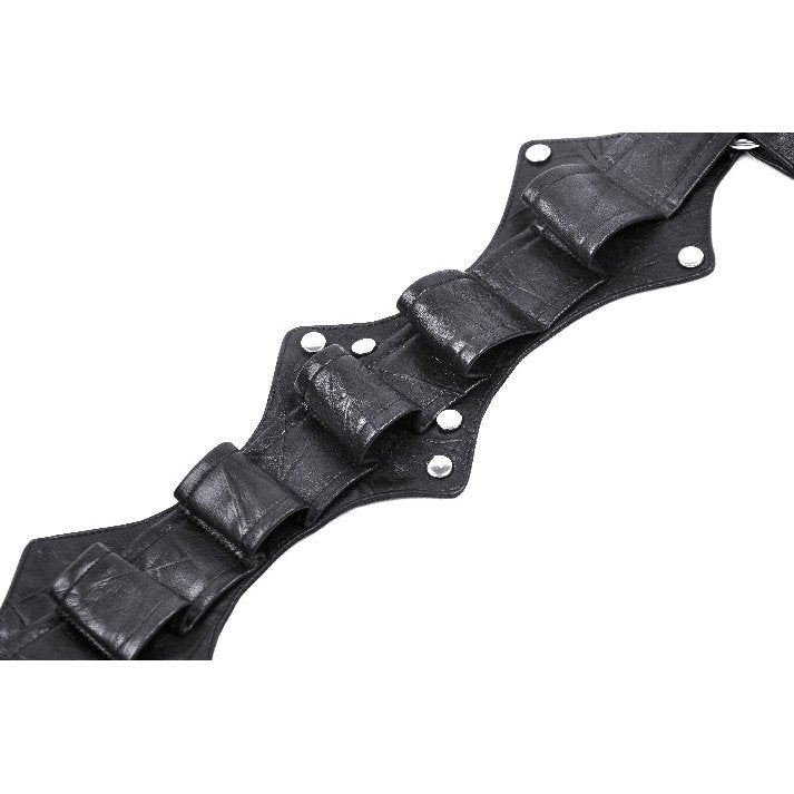 Dark in Love Kaia Skeleton Punk Leather Bow Tie - Kate's Clothing