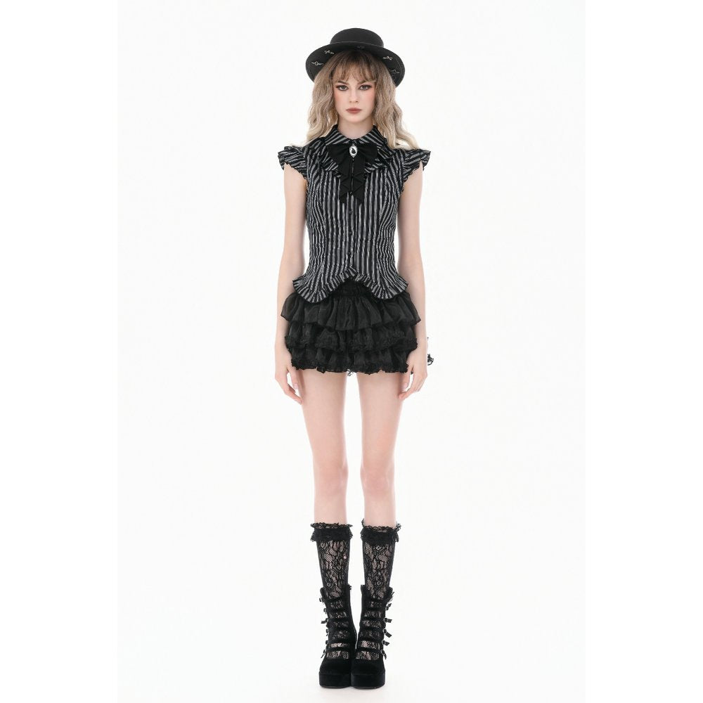 Dark in Love Crow Emblem Swallowtail Blouse
