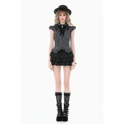 Dark in Love Crow Emblem Swallowtail Blouse