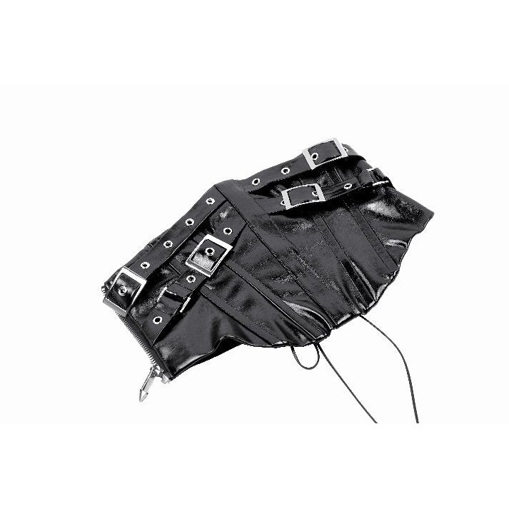 Dark in Lia Punk Love Patent Leather Waist Corset with Metal Accents - Kate's Clothing