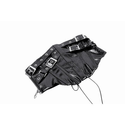 Dark in Lia Punk Love Patent Leather Waist Corset with Metal Accents - Kate's Clothing