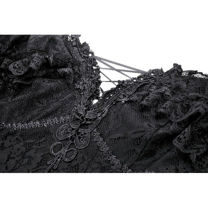Dark in Love Cosette Elegant Gothic Off-Shoulder Ruffle Maxi Dress