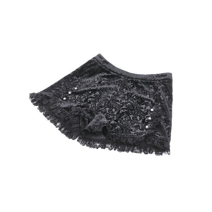 Dark in Love Venus Velvet Embossed Base Shorts - Kate's Clothing