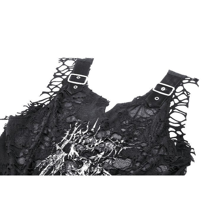 Dark in Love Yvette Black Distressed Graphic Tank Top - Kate's Clothing