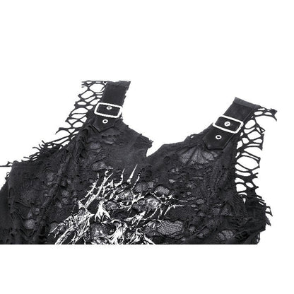Dark in Love Yvette Black Distressed Graphic Tank Top - Kate's Clothing