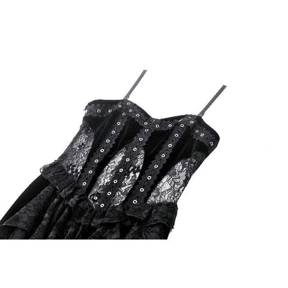 Dark in Love Fia Romantic Gothic Hollow Waist Maxi Dress