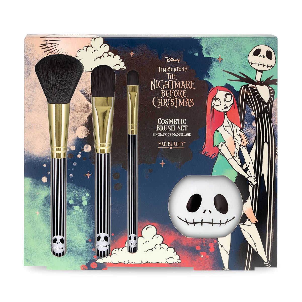 Front of the Jack Skellington makeup brush set box