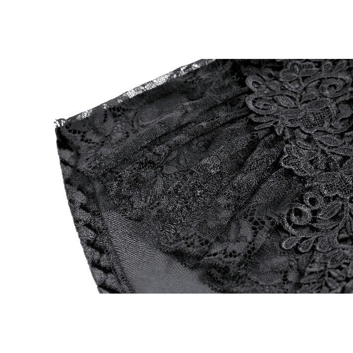 Dark in Love Velvet Floral Lace Trim Shorts