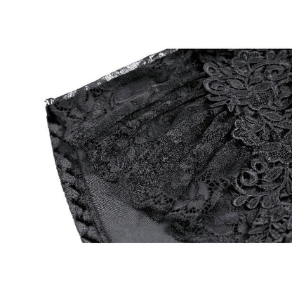 Dark in Love Velvet Floral Lace Trim Shorts