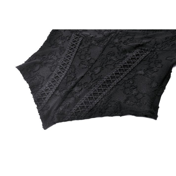 Dark in Love Zuri Gothic Romantic Lace Patchwork Bell-Sleeve Layered Cuff Top - Kate's Clothing