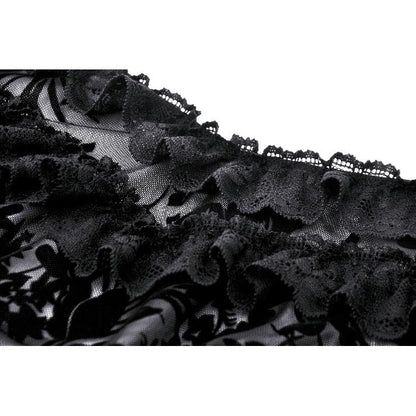 Dark in Love Bluebell Gothic Sexy Off-Shoulder Velvet Lace Top - Kate's Clothing