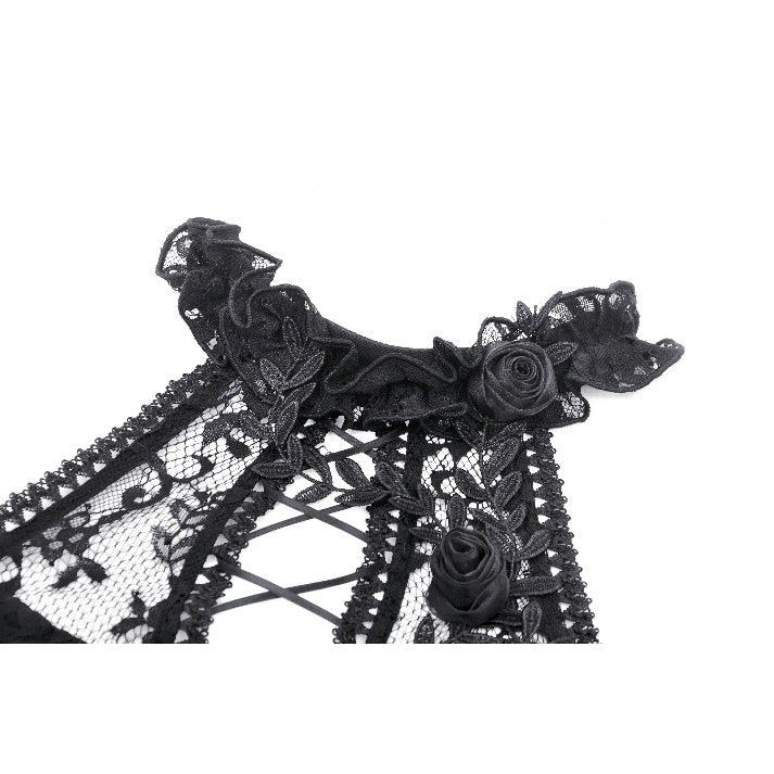Dark in Love Gem Gothic Vine Lace Tail Dress