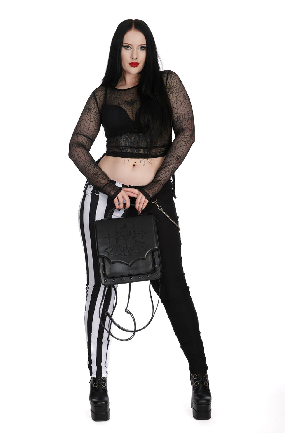Banned Groove is in the Heart Spiderweb Mesh Top - Kate's Clothing