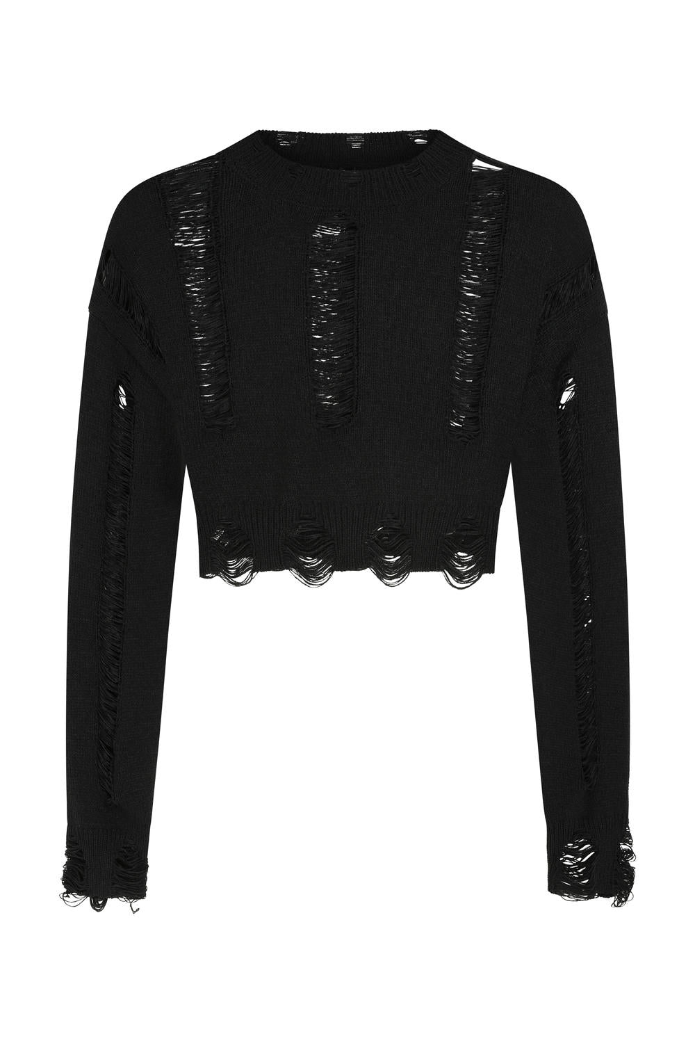 Banned Apparel Rosalie Distressed Knit Top