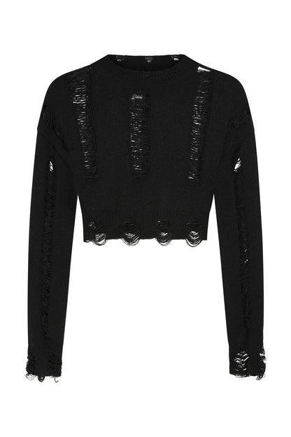 Banned Apparel Rosalie Distressed Knit Top