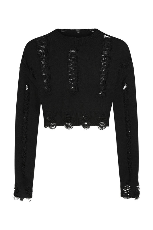 Banned Apparel Rosalie Distressed Knit Top