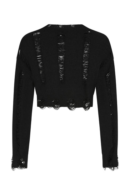 Banned Apparel Rosalie Distressed Knit Top