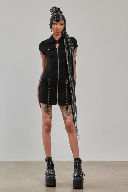 Banned Alternative Tartan Night Zip Dress