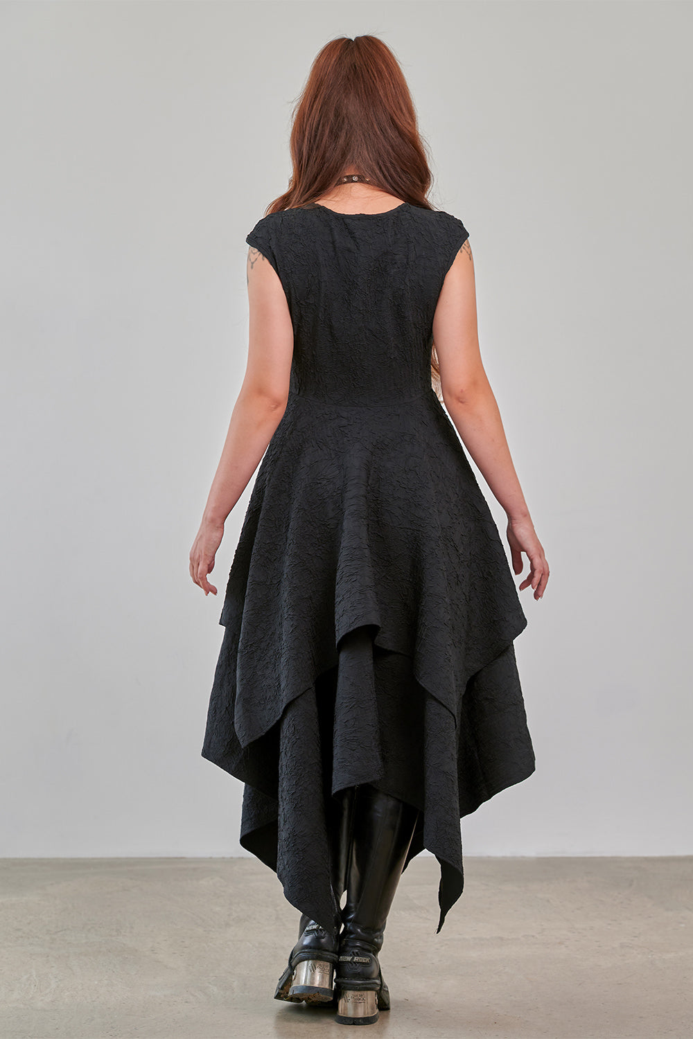Banned Apparel Hexed Isadora Dress back view layered gothic dress