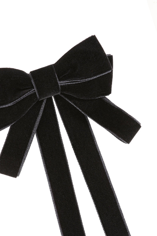 Banned Apparel Claire Velvet Bow Hairclip in Black