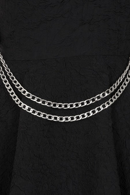 Hexed Isadora Dress silver chain hip detail gothic dress Banned Apparel