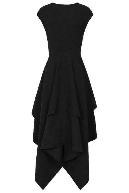Banned Apparel Hexed Isadora Dress back view layered gothic dress